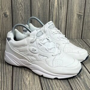 Propet Stability Walker Womens Size 8 Wide White Leather Sneakers W2034 Comfort